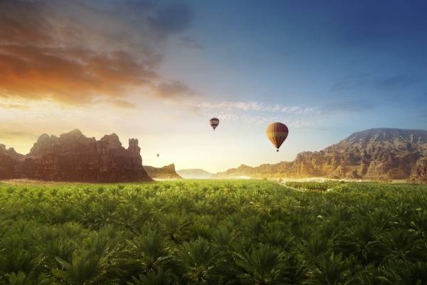 eine Höhepunkt jeder Saudi-Arabien Rundreise ist eine Ballonfahrt über Al Ula